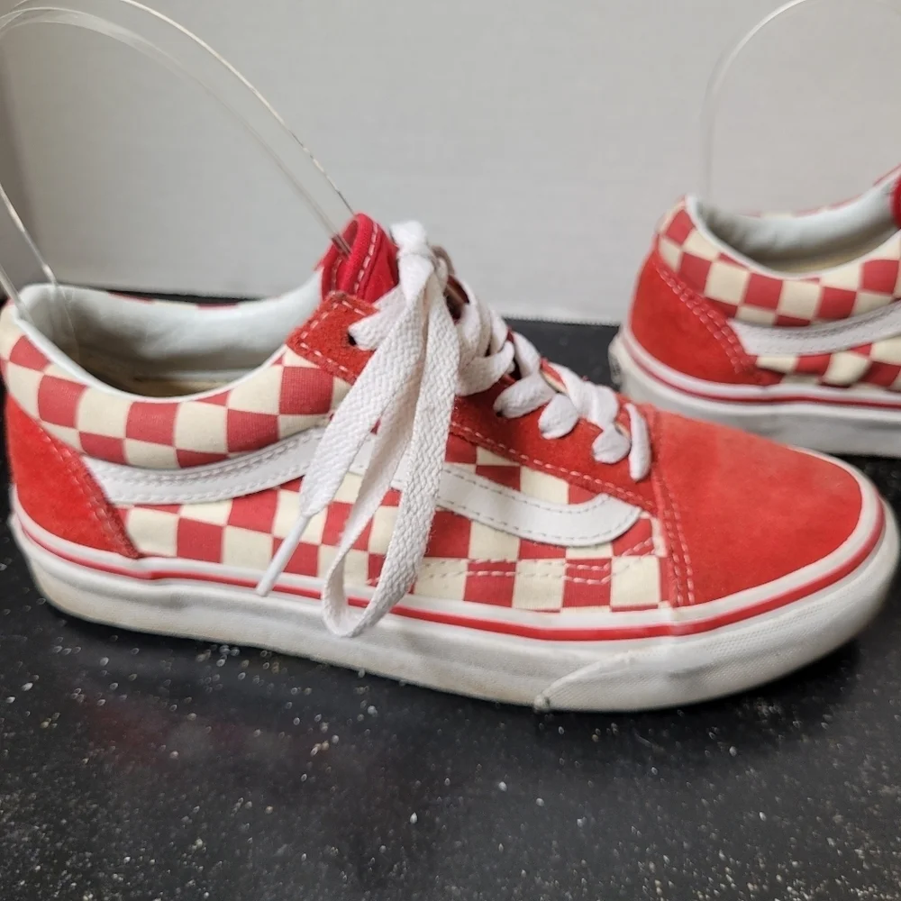 Vans Red Checked Sneakers Red Suede